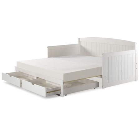 Alaterre Furniture Harmony Daybed with King Conversion, White AJHO11WH